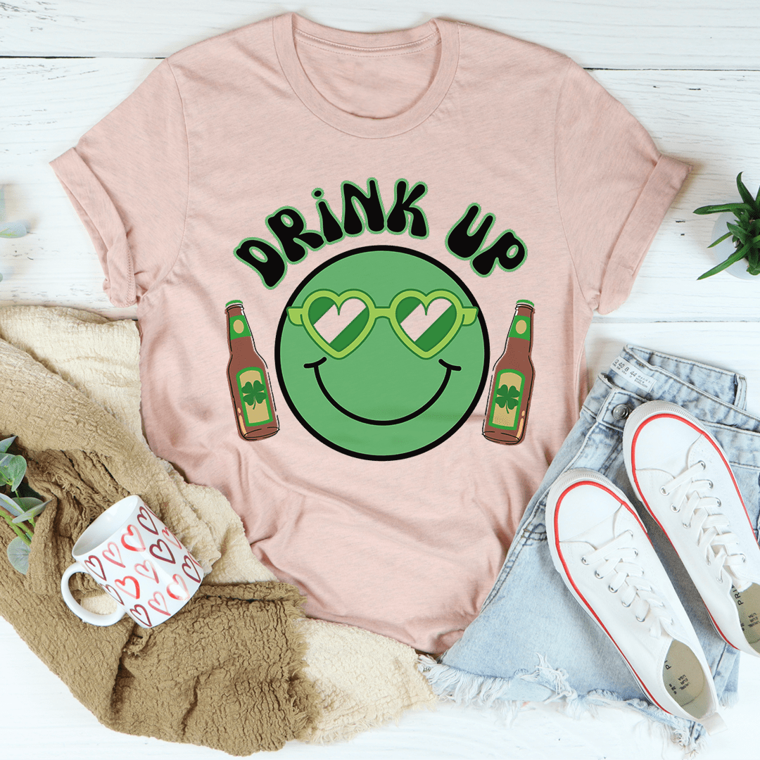 Drink Up Smiley St. Patricks Tee shopmerchmallow Drink Up Smiley St. Patricks Tee