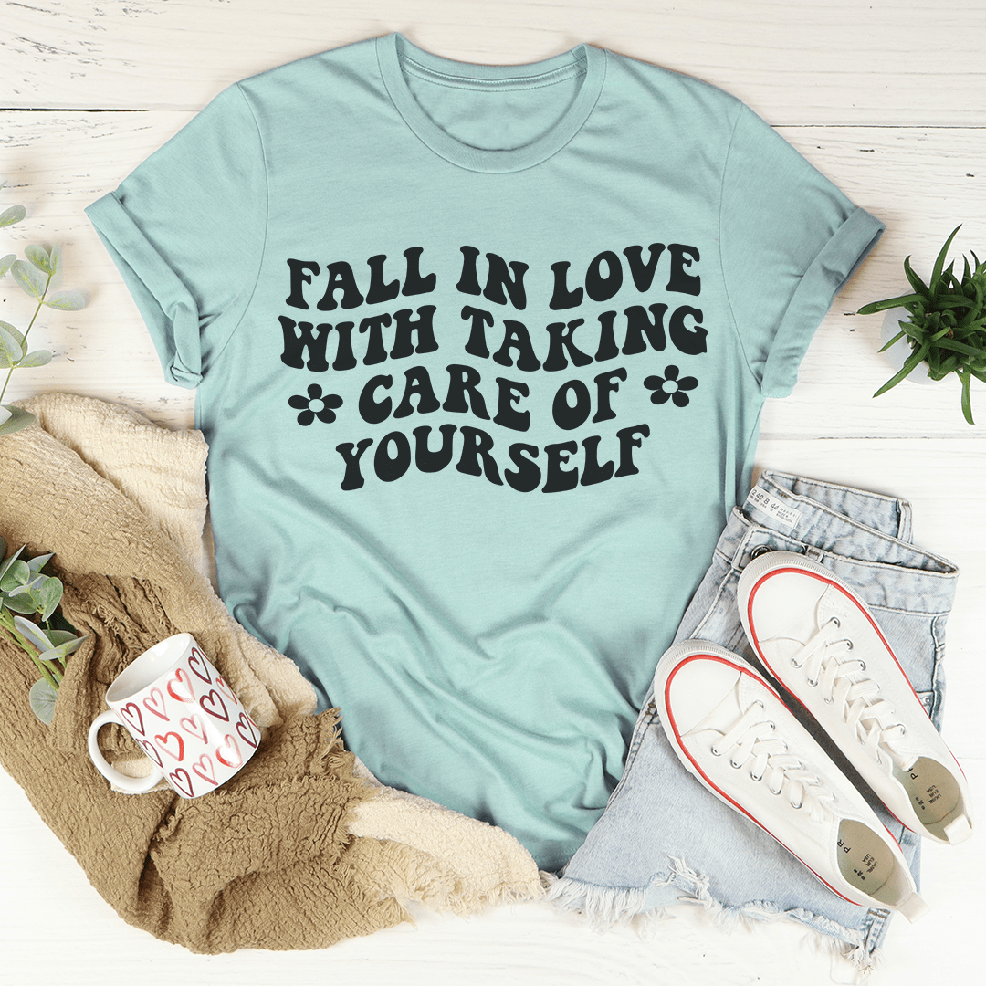 Fall In Love With Taking Care Of Yourself Tee shopmerchmallow Fall In Love With Taking Care Of Yourself Tee