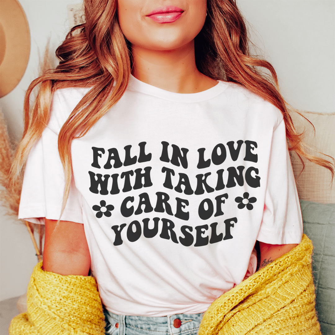 Fall In Love With Taking Care Of Yourself Tee shopmerchmallow Fall In Love With Taking Care Of Yourself Tee