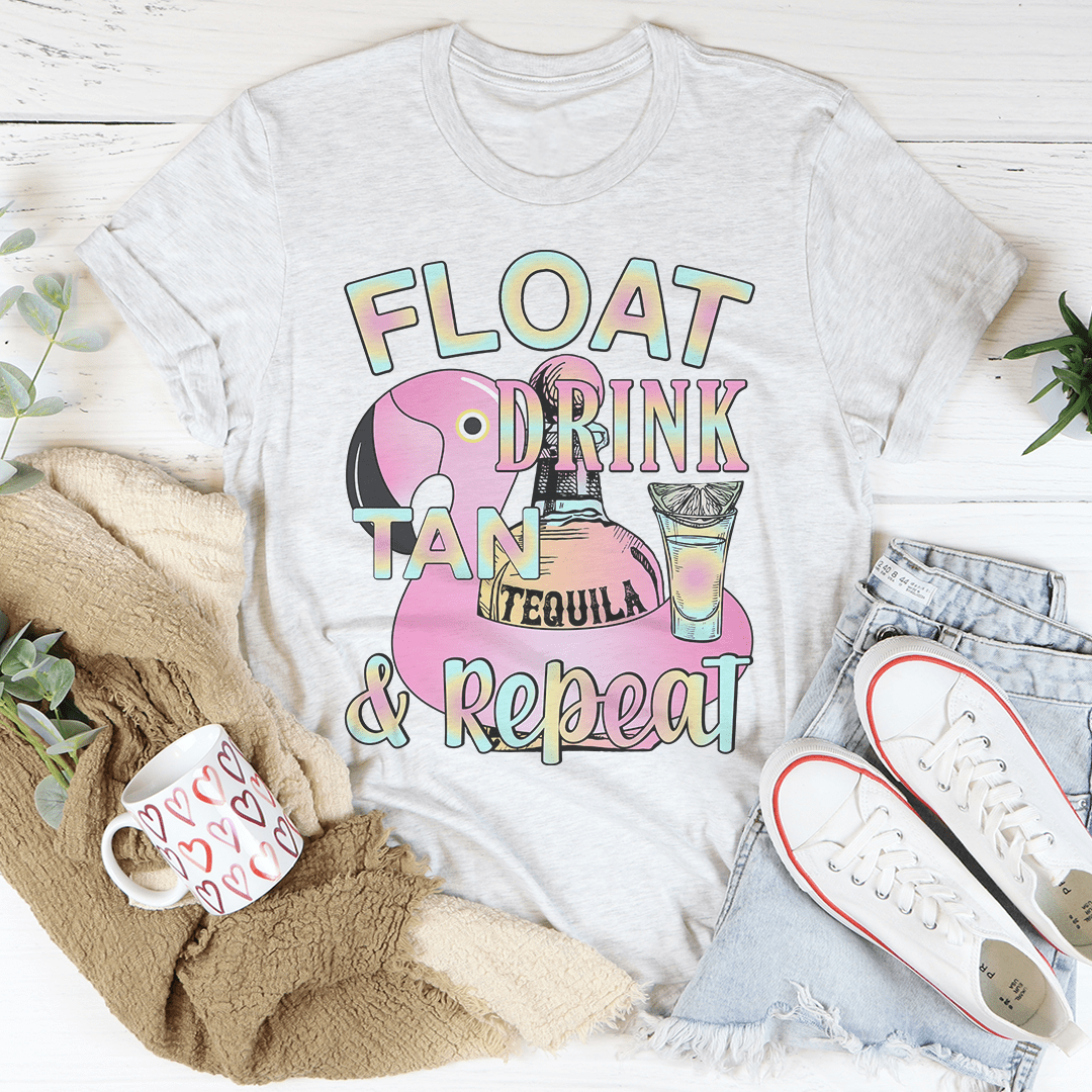 Float Drink Tan Repeat Tee shopmerchmallow Float Drink Tan Repeat Tee