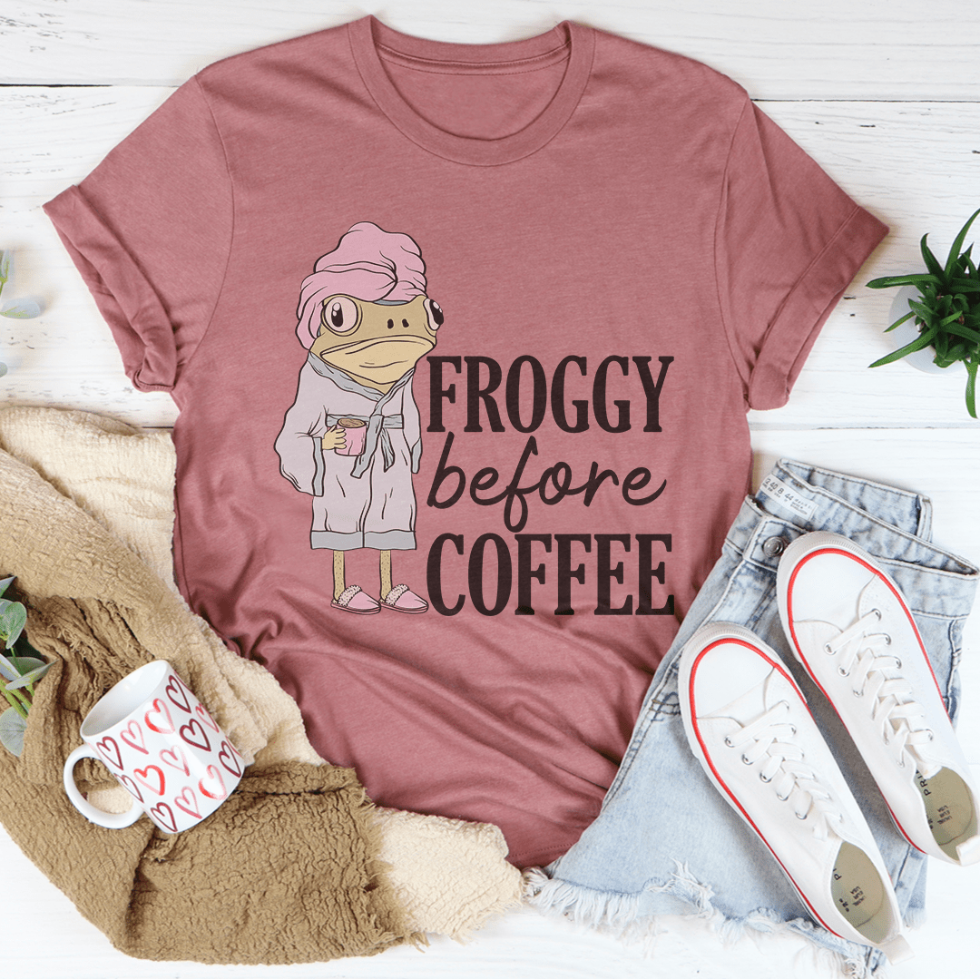 Froggy Before Coffee Tee shopmerchmallow Froggy Before Coffee Tee