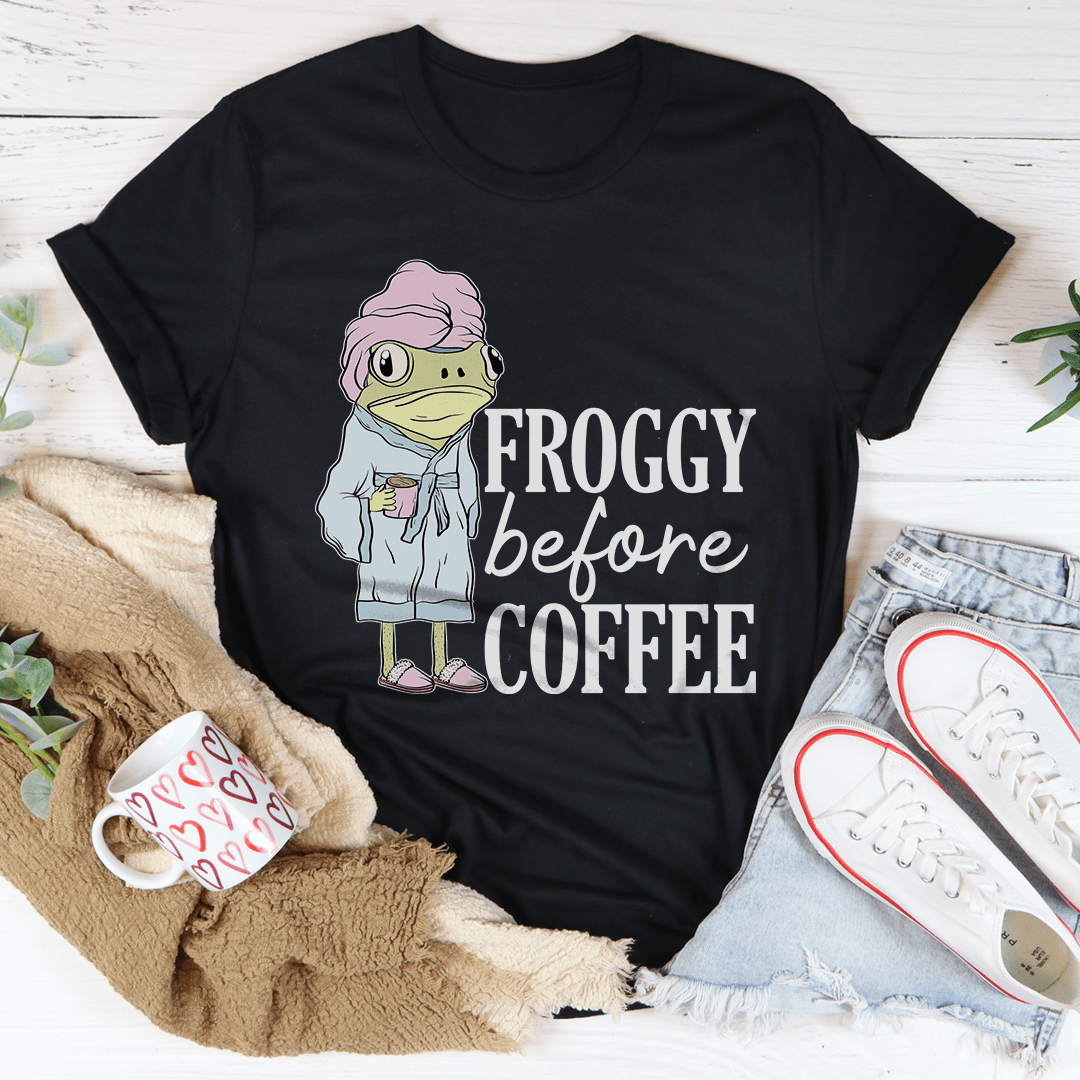 Froggy Before Coffee Tee shopmerchmallow Froggy Before Coffee Tee