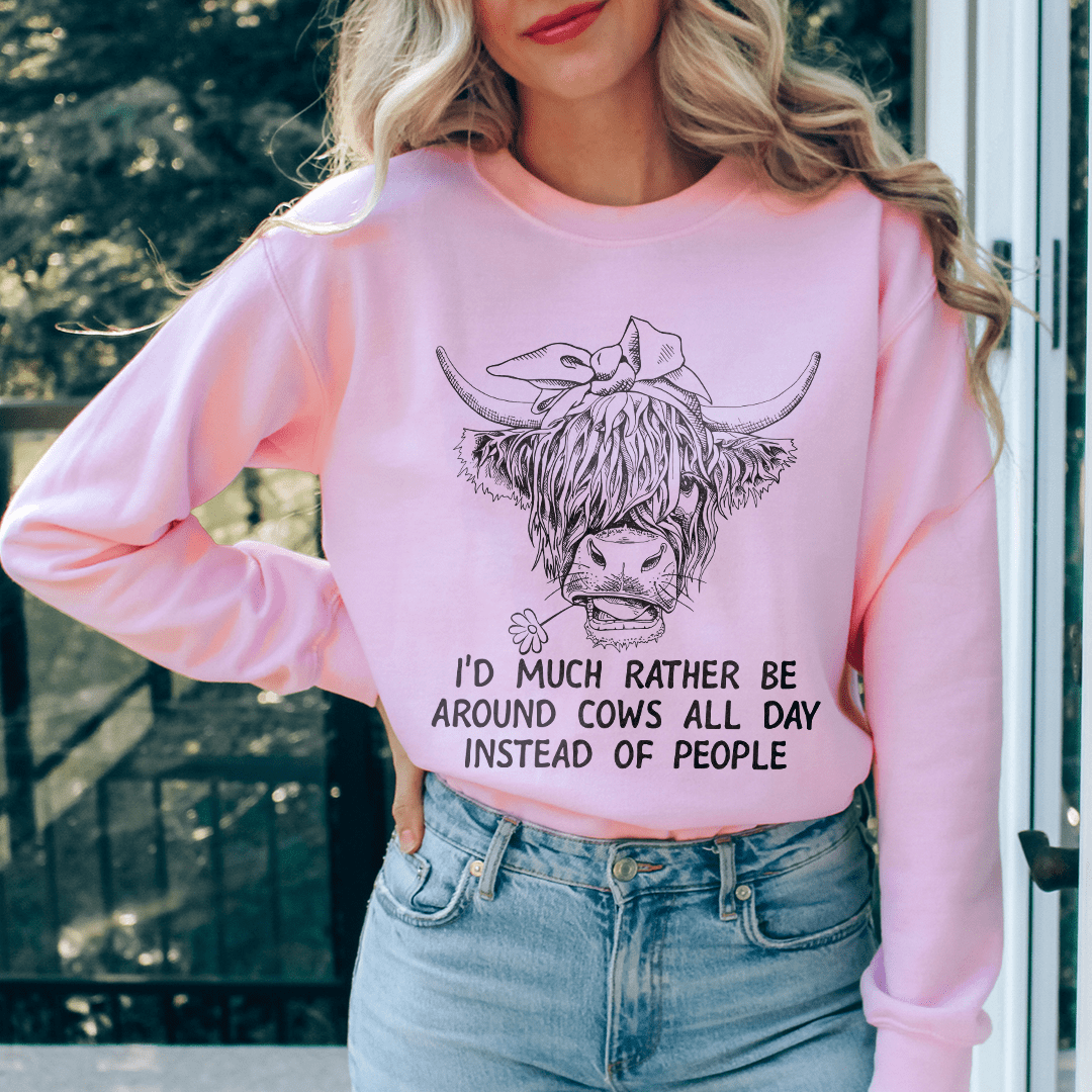 Id Much Rather Be Around Cows All Day Instead Of People shopmerchmallow Id Much Rather Be Around Cows All Day Instead Of People