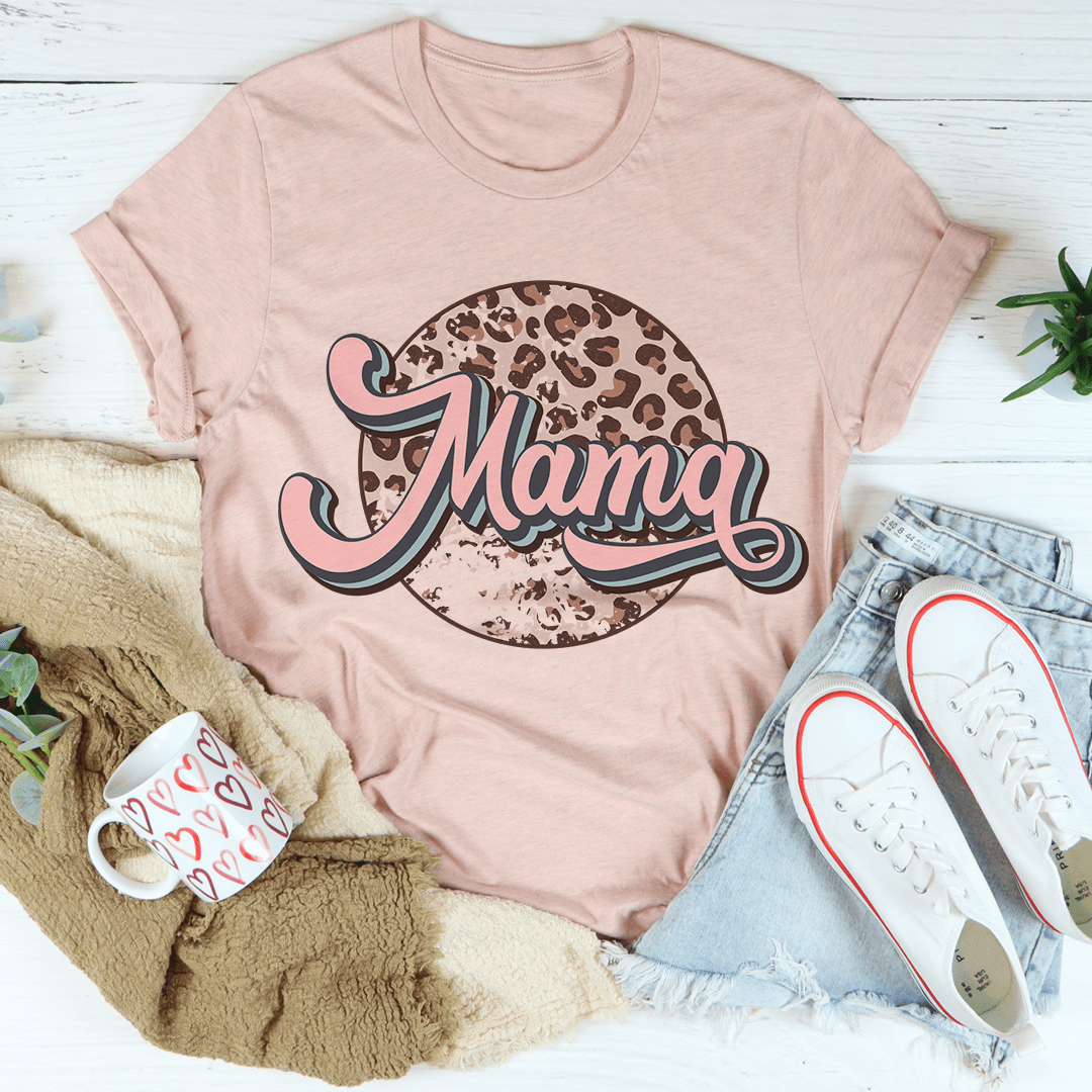 Mama Retro Leopard Tee shopmerchmallow Mama Retro Leopard Tee