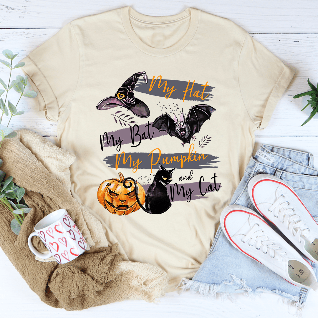 My Hat My Bat My Pumpkin And My Cat Tee shopmerchmallow My Hat My Bat My Pumpkin And My Cat Tee