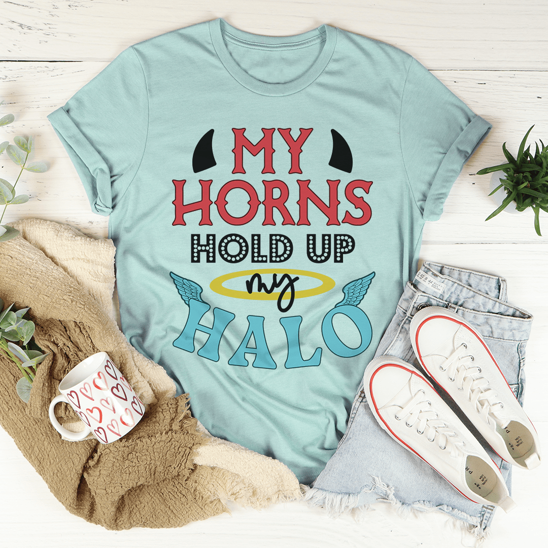 My Horns Hold Up My Halo Tee shopmerchmallow My Horns Hold Up My Halo Tee