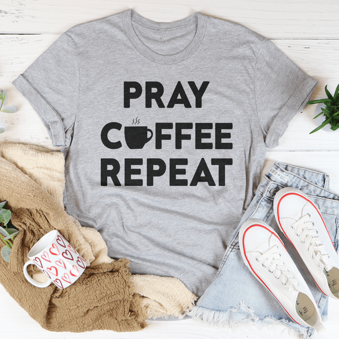 Pray Coffee Repeat Tee shopmerchmallow Pray Coffee Repeat Tee