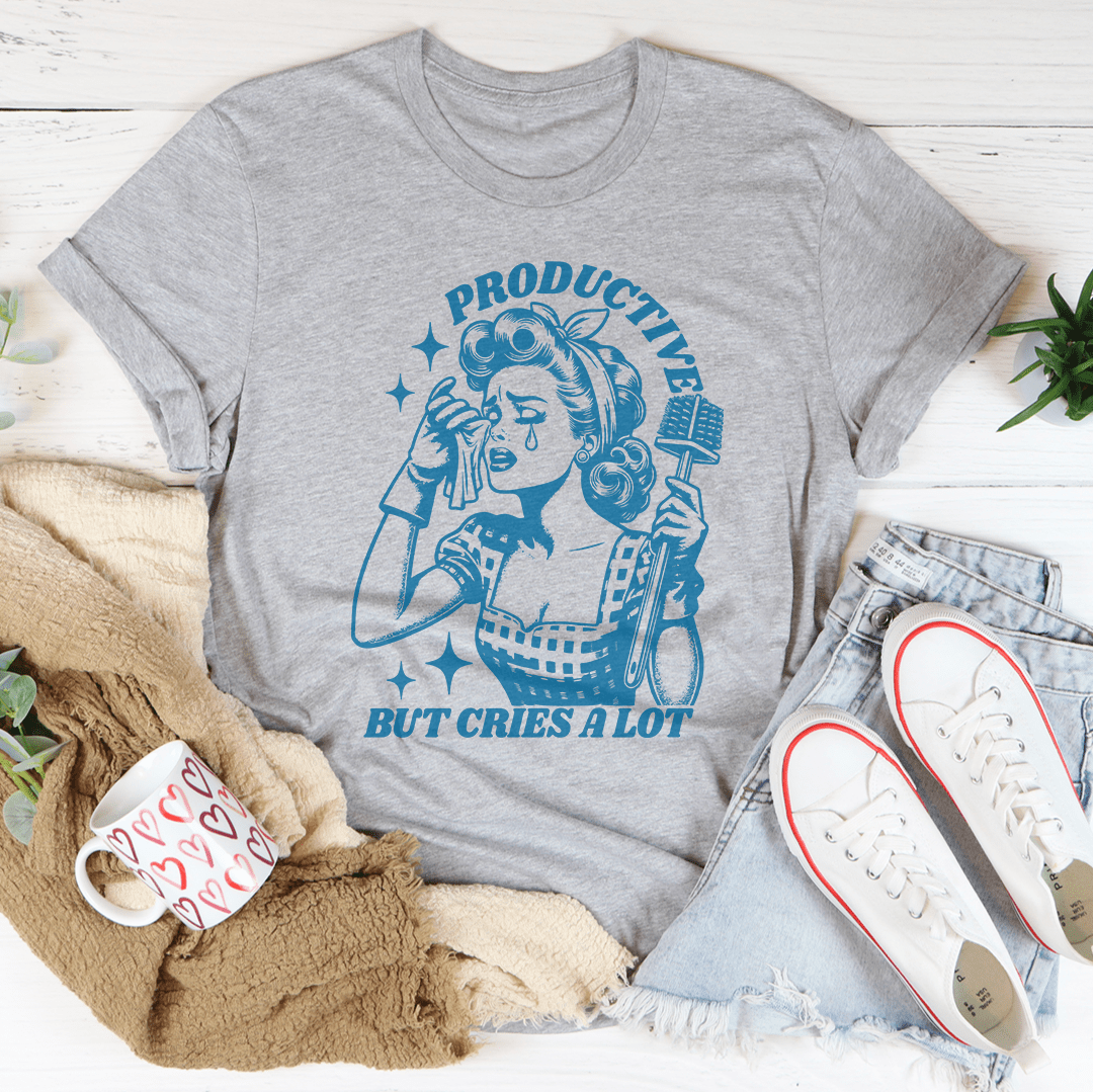 Productive But Cries A Lot Tee shopmerchmallow Productive But Cries A Lot Tee