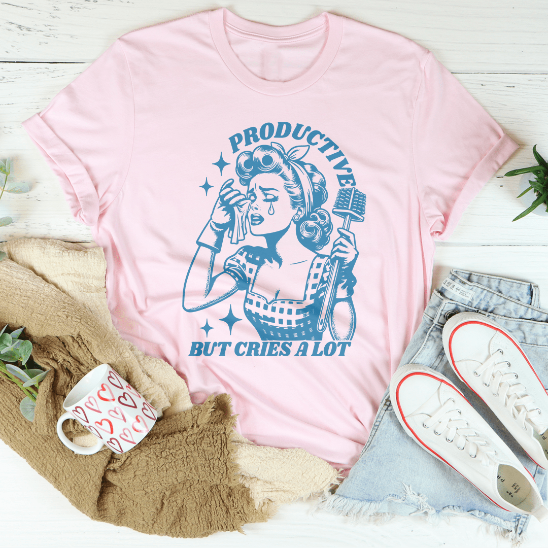 Productive But Cries A Lot Tee shopmerchmallow Productive But Cries A Lot Tee
