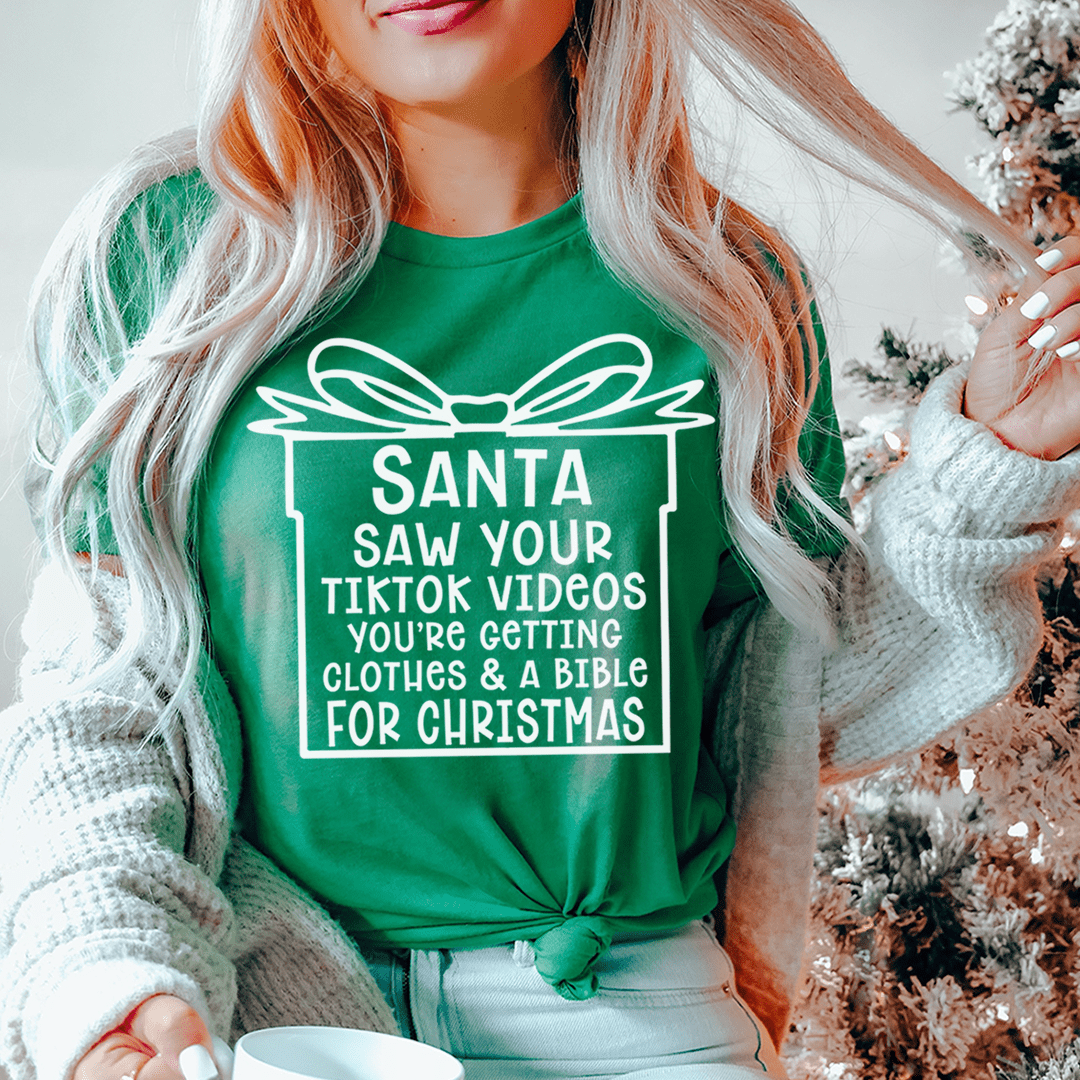 Santa Saw Your Videos Tee shopmerchmallow Santa Saw Your Videos Tee
