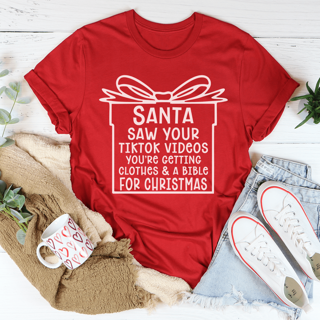 Santa Saw Your Videos Tee shopmerchmallow Santa Saw Your Videos Tee