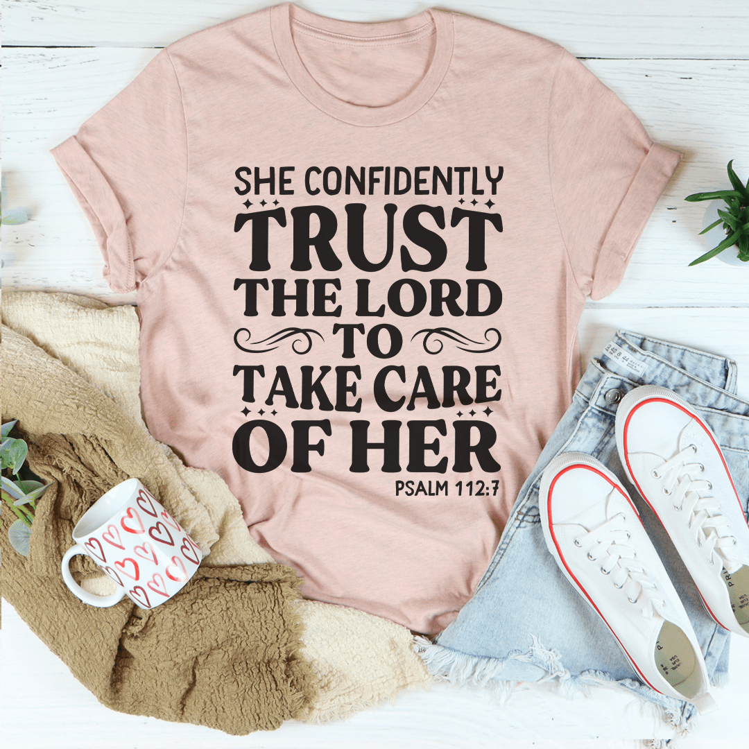 She Confidently Trust The Lord To Take Care Of Her Tee shopmerchmallow She Confidently Trust The Lord To Take Care Of Her Tee
