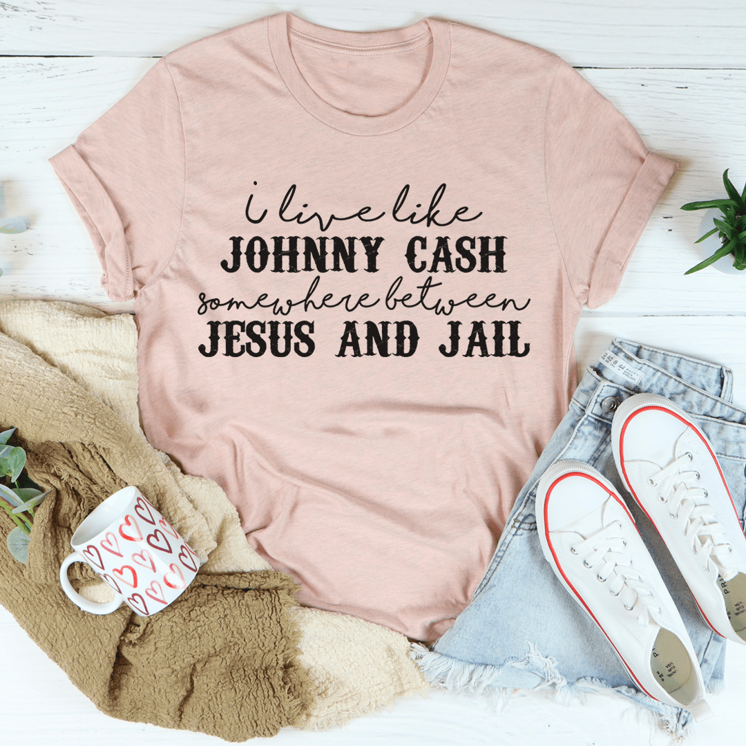 Somewhere Between Jesus & Jail Tee shopmerchmallow Somewhere Between Jesus & Jail Tee