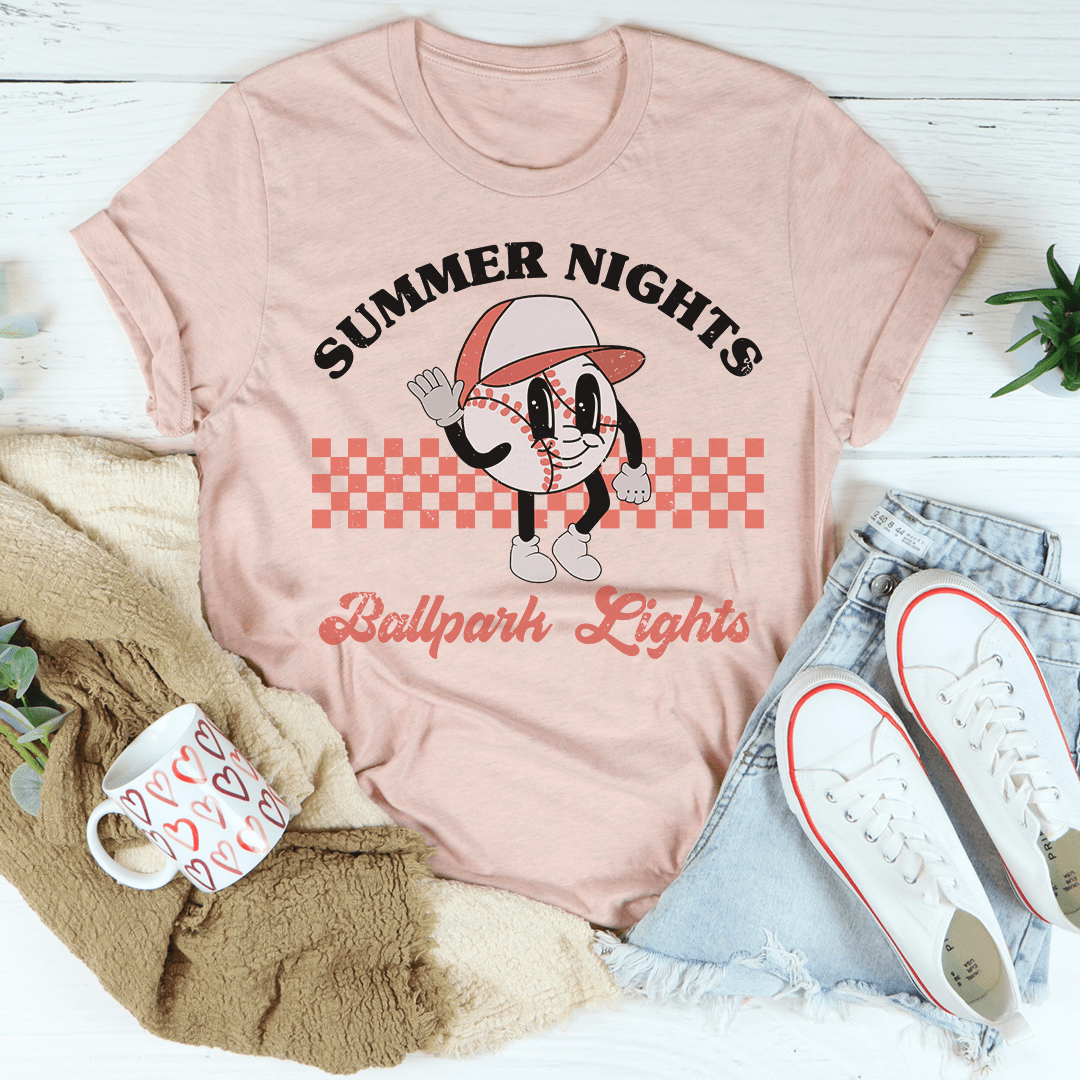 Summer Nights Ballpark Lights Tee shopmerchmallow Summer Nights Ballpark Lights Tee