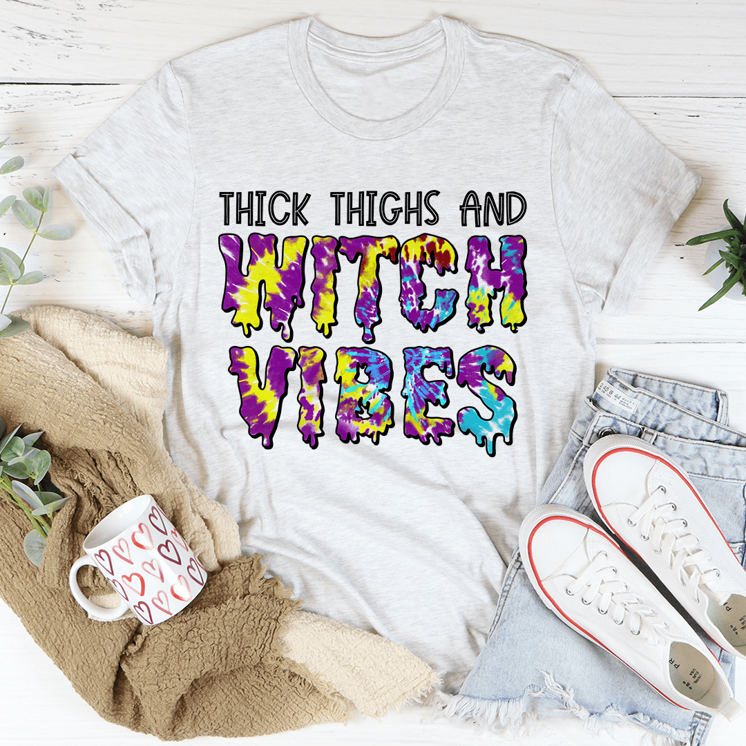 Thick Thighs And Witch Vibes Tee shopmerchmallow Thick Thighs And Witch Vibes Tee