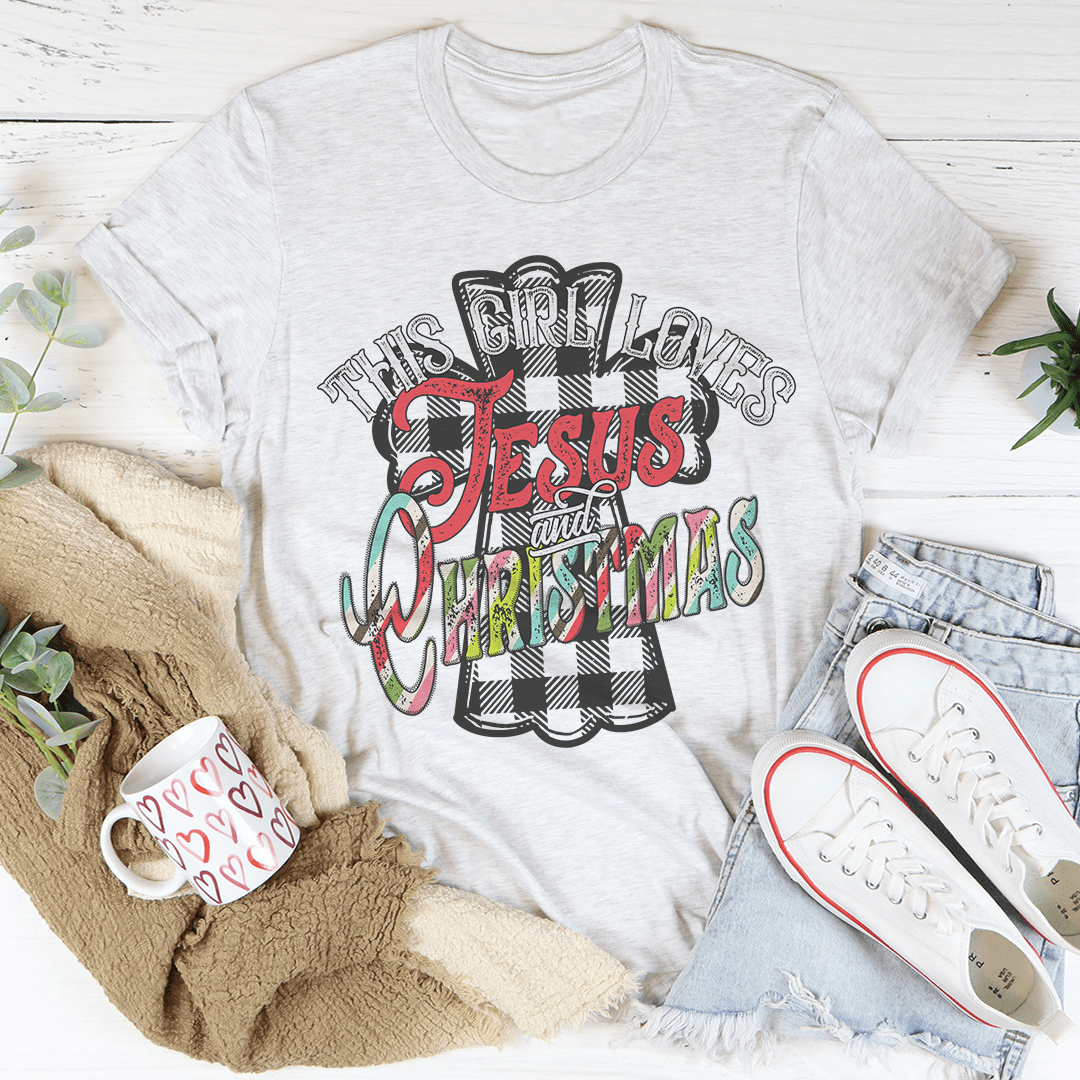 This Girl Loves Jesus & Christmas Tee shopmerchmallow This Girl Loves Jesus & Christmas Tee