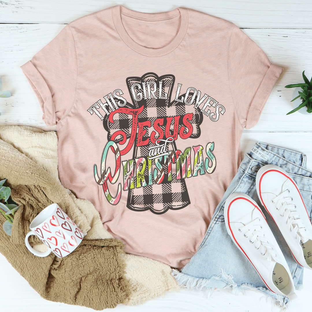 This Girl Loves Jesus & Christmas Tee shopmerchmallow This Girl Loves Jesus & Christmas Tee