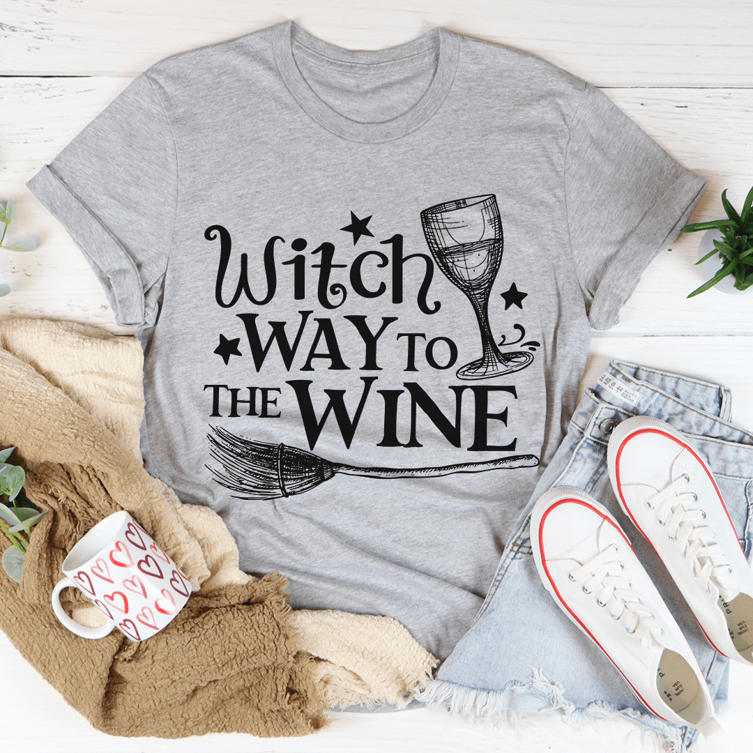 Witch Way To The Wine Tee shopmerchmallow Witch Way To The Wine Tee