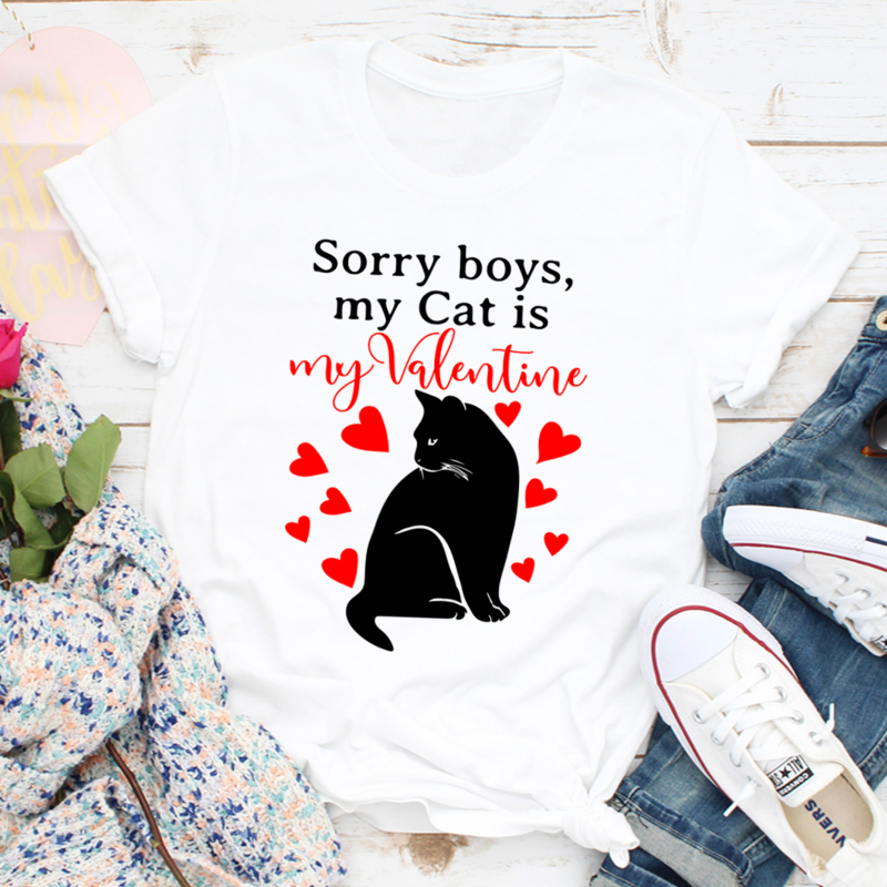 Sorry Boys My Cat Is My Valentine T-Shirt shopmerchmallow Sorry Boys My Cat Is My Valentine T-Shirt