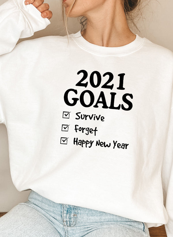 2021 Goals Sweat Shirt shopmerchmallow Virgin Teez - Black Hoodie