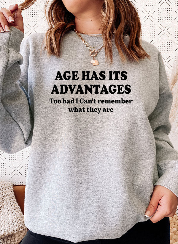 Age Has Its Advantages Sweat Shirt shopmerchmallow Virgin Teez - Black Hoodie