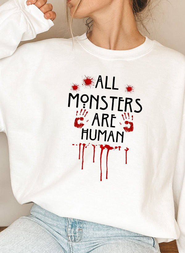 All Monsters Are Human Sweat Shirt shopmerchmallow Virgin Teez - Black Hoodie