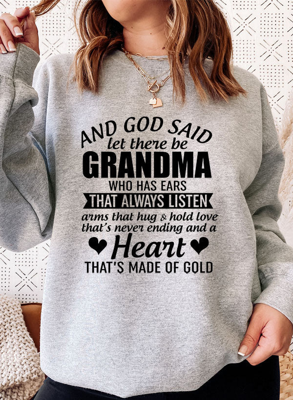 And God Said Let There Be Grandma Sweat Shirt shopmerchmallow Virgin Teez - Black Hoodie