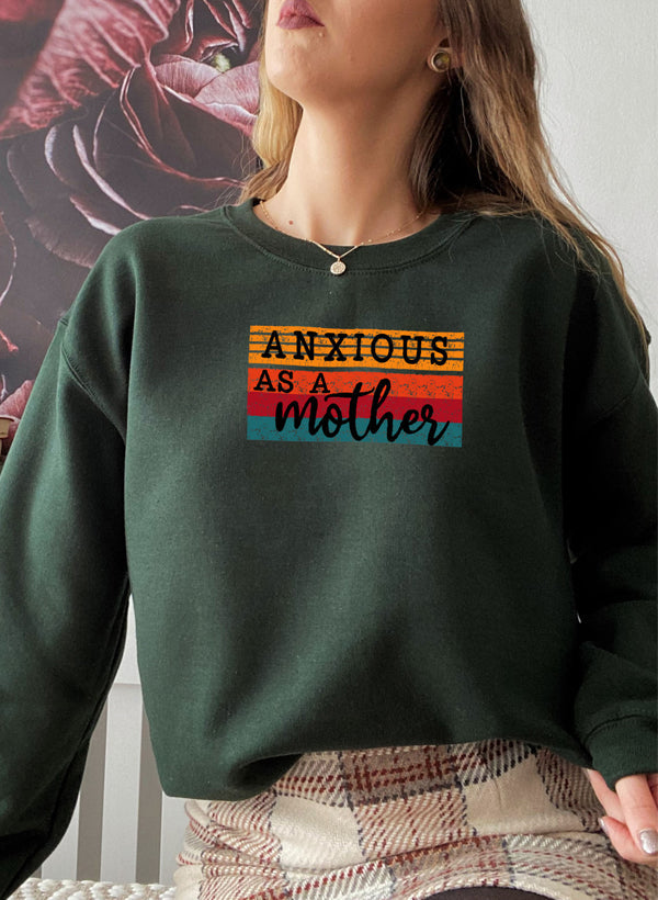 Anxious As A Mother Sweat Shirt shopmerchmallow Virgin Teez - Black Hoodie