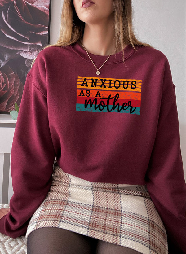 Anxious As A Mother Sweat Shirt shopmerchmallow Virgin Teez - Black Hoodie