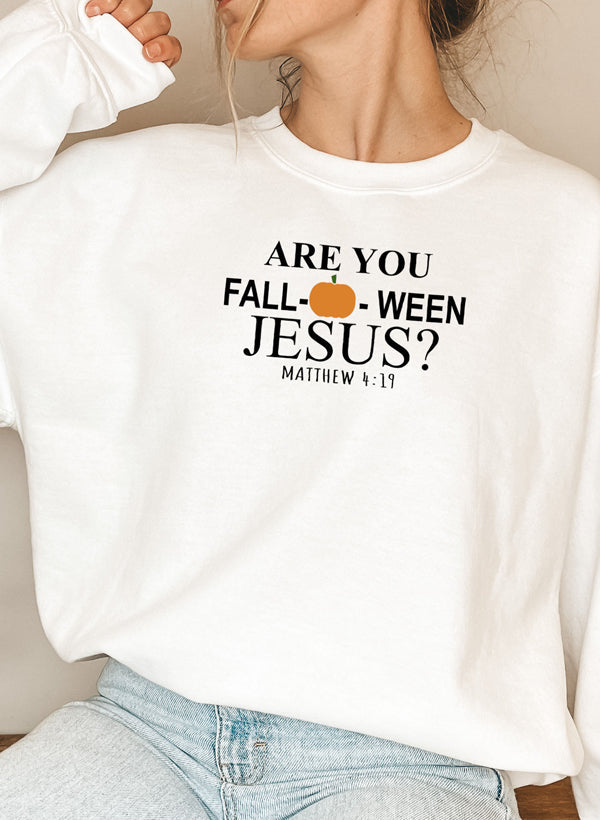 Are You Falloween Jesus Sweat Shirt shopmerchmallow Virgin Teez - Black Hoodie