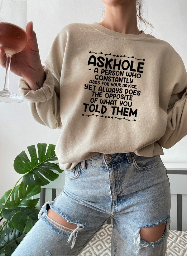 Askhole Sweat Shirt shopmerchmallow Virgin Teez - Black Hoodie