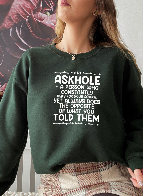 Askhole Sweat Shirt shopmerchmallow Virgin Teez - Black Hoodie