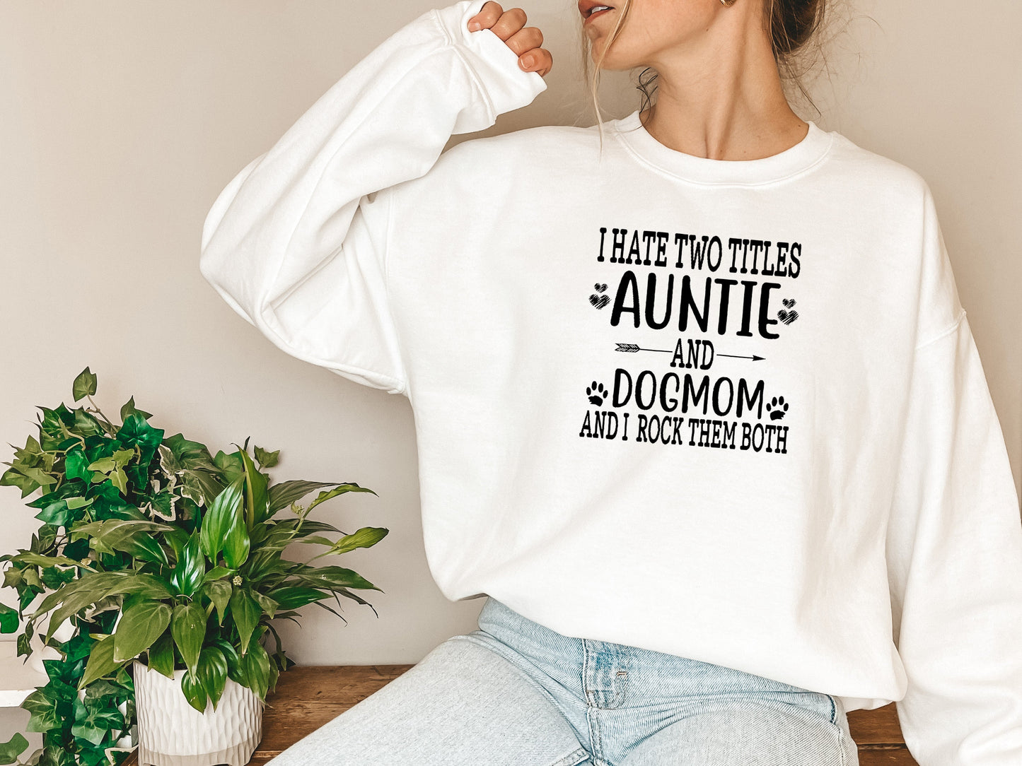 Auntie & Dogmom Sweat Shirt shopmerchmallow Virgin Teez - Black Hoodie