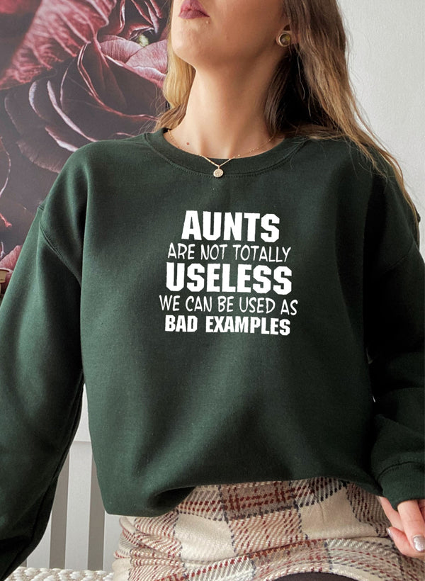 Aunts Are Not Totally Useless Sweat Shirt shopmerchmallow Virgin Teez - Black Hoodie