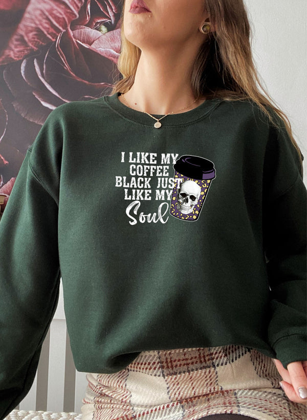 Black Coffee Like My Soul Sweat Shirt shopmerchmallow Virgin Teez - Black Hoodie