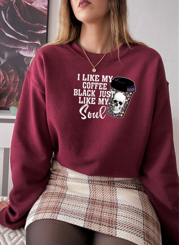 Black Coffee Like My Soul Sweat Shirt shopmerchmallow Virgin Teez - Black Hoodie