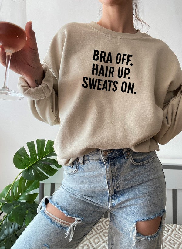 Bra Off Hair Up Sweats On Sweat Shirt shopmerchmallow Virgin Teez - Black Hoodie