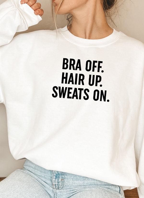 Bra Off Hair Up Sweats On Sweat Shirt shopmerchmallow Virgin Teez - Black Hoodie