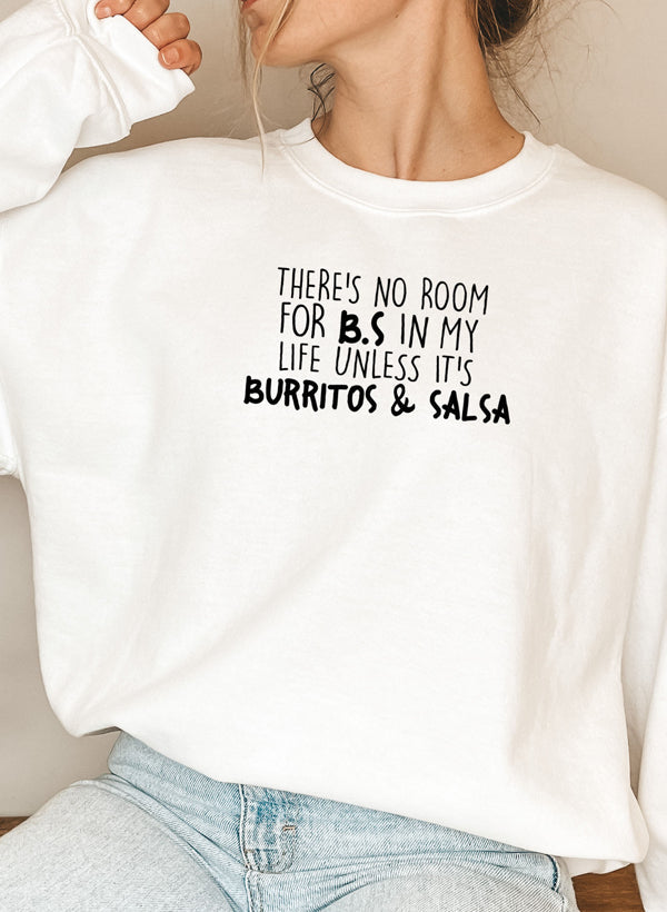Burritos & Salsa Sweat Shirt shopmerchmallow Virgin Teez - Black Hoodie