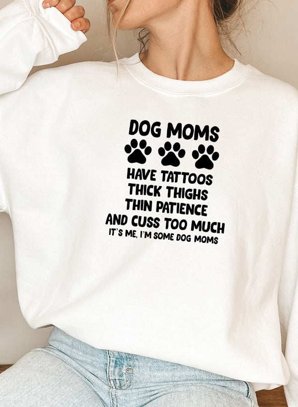 Dog Moms Sweat Shirt shopmerchmallow Virgin Teez - Black Hoodie