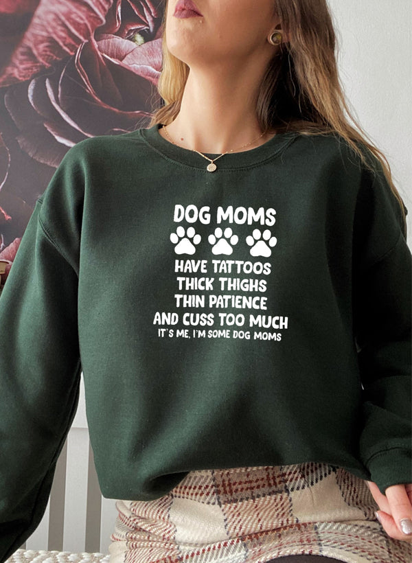 Dog Moms Sweat Shirt shopmerchmallow Virgin Teez - Black Hoodie
