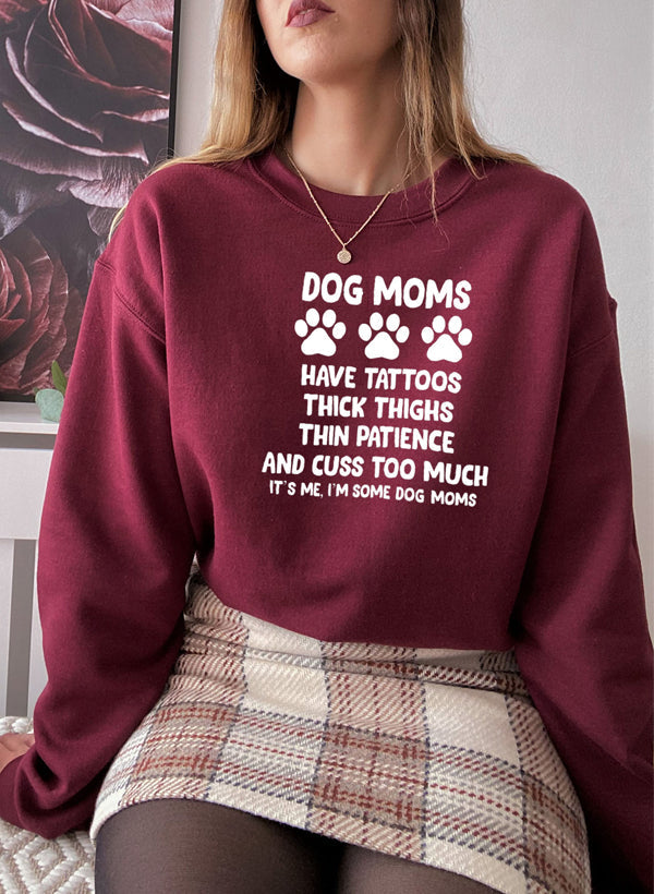 Dog Moms Sweat Shirt shopmerchmallow Virgin Teez - Black Hoodie