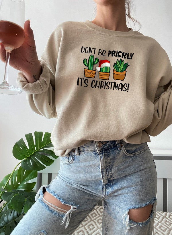 Dont Be Prickly Its Christmas Sweat Shirt shopmerchmallow Virgin Teez - Black Hoodie