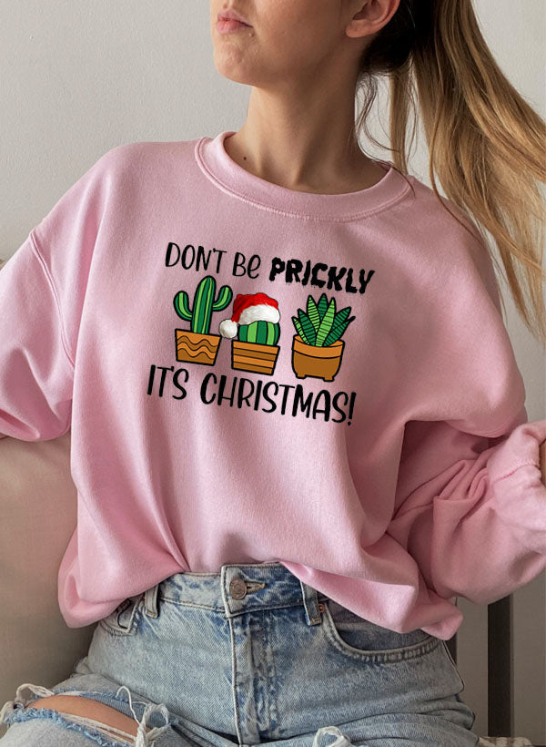 Dont Be Prickly Its Christmas Sweat Shirt shopmerchmallow Virgin Teez - Black Hoodie