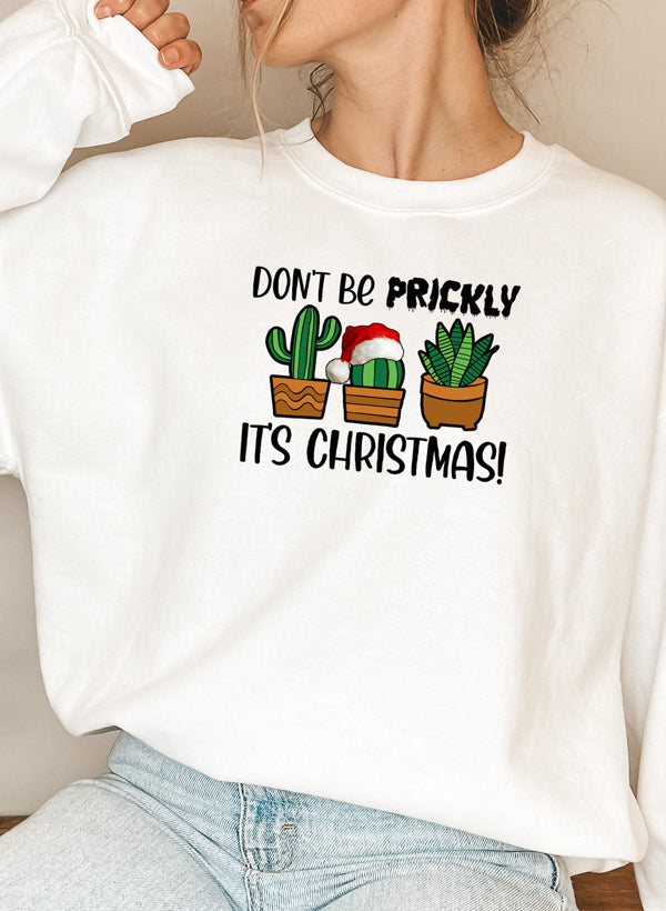 Dont Be Prickly Its Christmas Sweat Shirt shopmerchmallow Virgin Teez - Black Hoodie