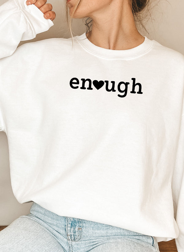 Enough Sweat Shirt shopmerchmallow Virgin Teez - Black Hoodie