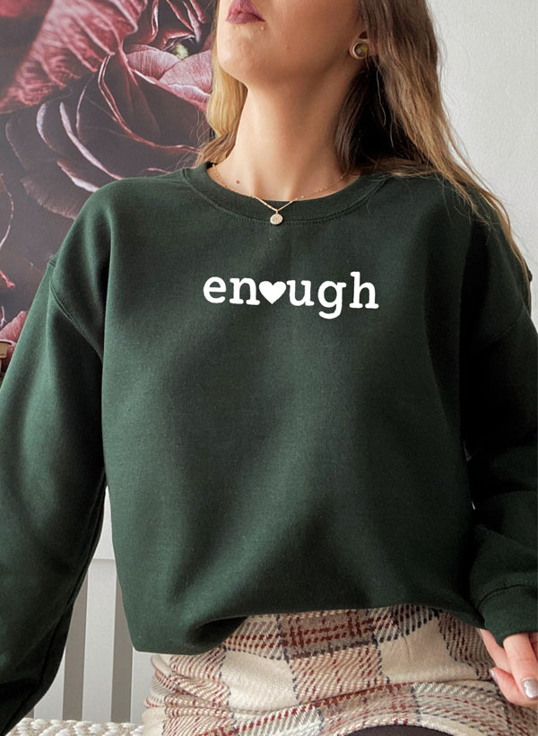 Enough Sweat Shirt shopmerchmallow Virgin Teez - Black Hoodie