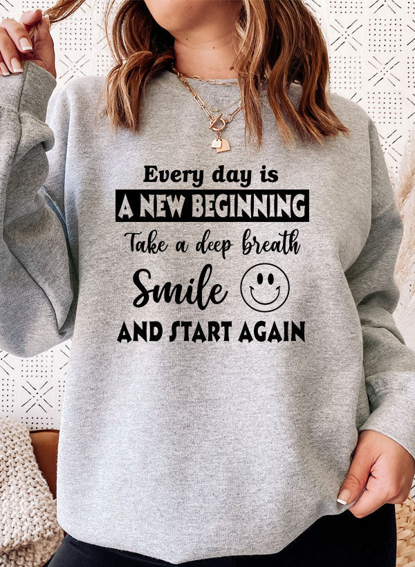 Every Day Is A New Beginning Sweat Shirt shopmerchmallow Virgin Teez - Black Hoodie
