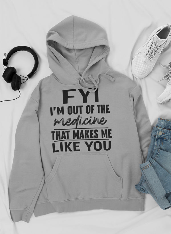 FYI Hoodie shopmerchmallow Virgin Teez - Black Hoodie