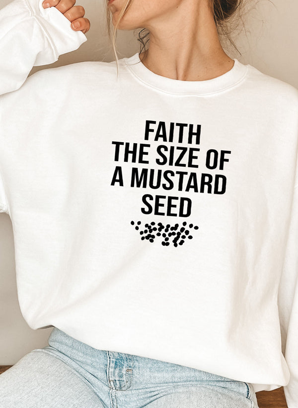 Faith The Size Of A Mustard Seed Sweat Shirt shopmerchmallow Virgin Teez - Black Hoodie